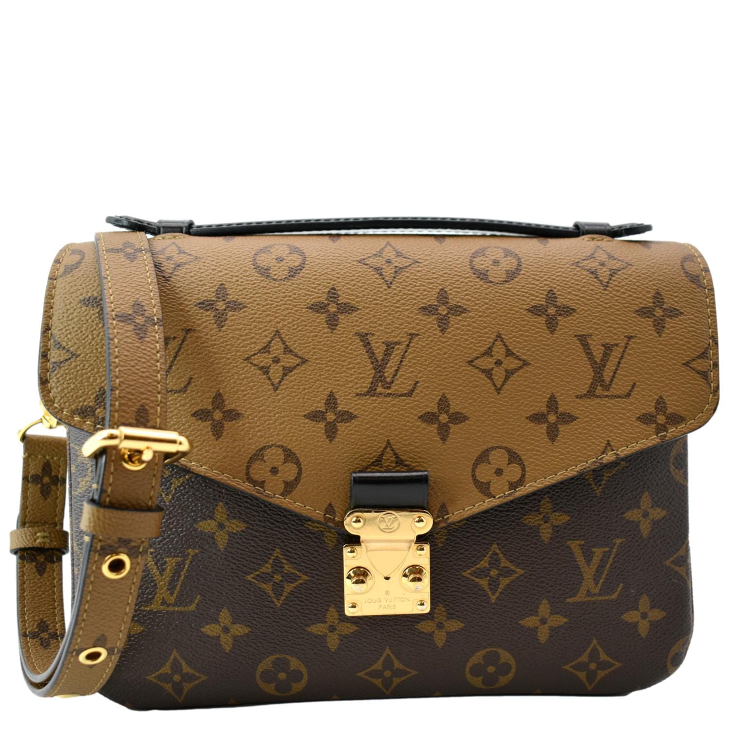 LOUIS VUITTON Metis Pochette Reverse Monogram Canvas Crossbody Bag Brown