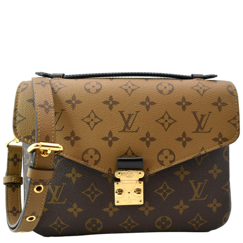 LOUIS VUITTON Metis Pochette Reverse Monogram Canvas Crossbody Bag Brown
