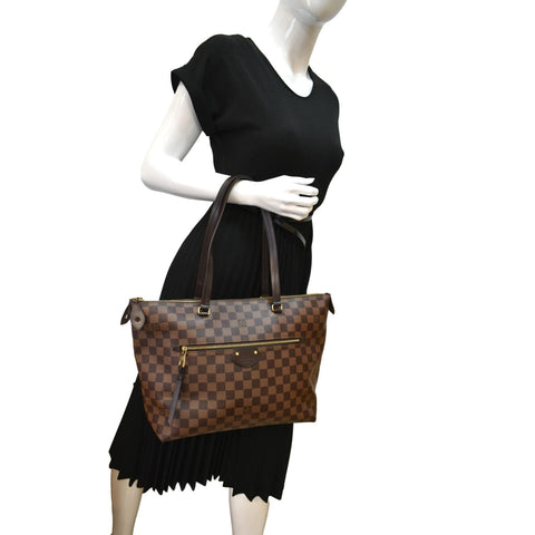 LOUIS VUITTON Iena MM Damier Ebene Shoulder Bag Brown