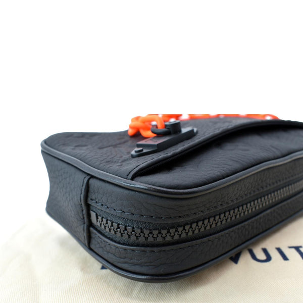 LOUIS VUITTON Volga Monogram Empreinte Chain Pochette Bum Bag Black