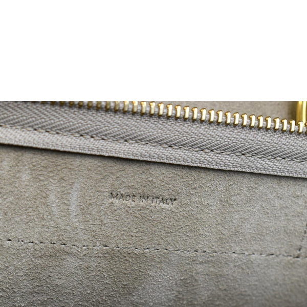 CELINE Mini Belt Grained Leather 2Way Shoulder Bag Taupe