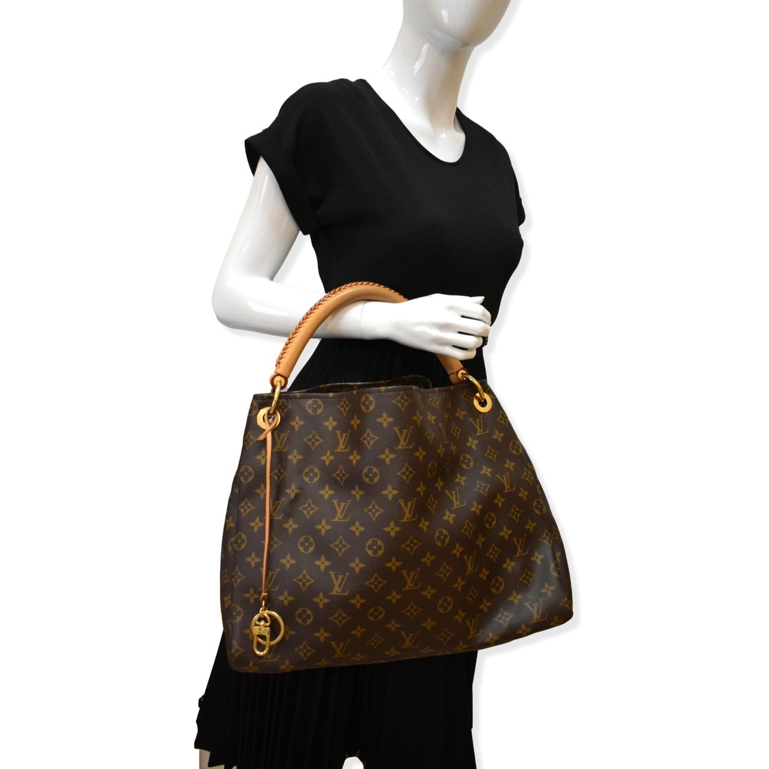 Louis Vuitton Monogram Artsy mm Hobo Bag Braided Handle 1025lv21