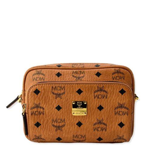 MCM Klassik Visetos Canvas Crossbody Bag Cognac - Hot Deals