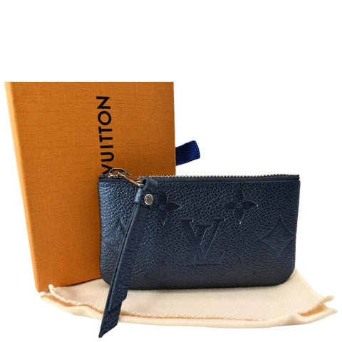 LOUIS VUITTON Key Pouch Empreinte Leather Wallet Blue