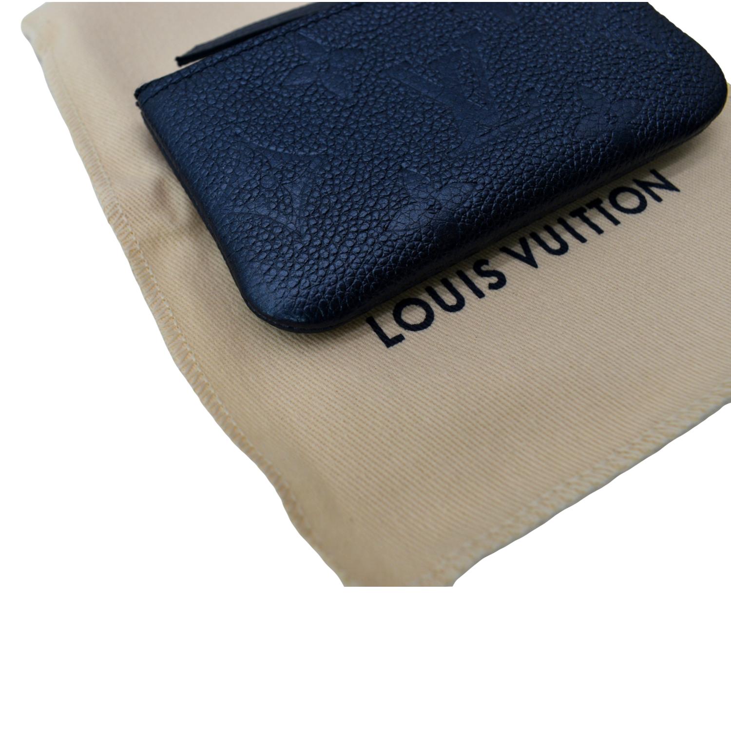 Authentic Louis Vuitton Blue Monogram Empreinte Leather Key Pouch