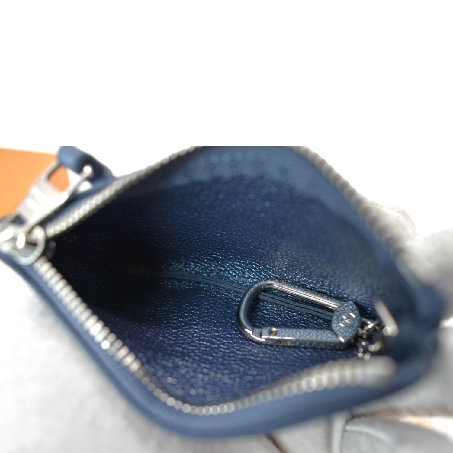 Authentic Louis Vuitton Blue Monogram Empreinte Leather Key Pouch