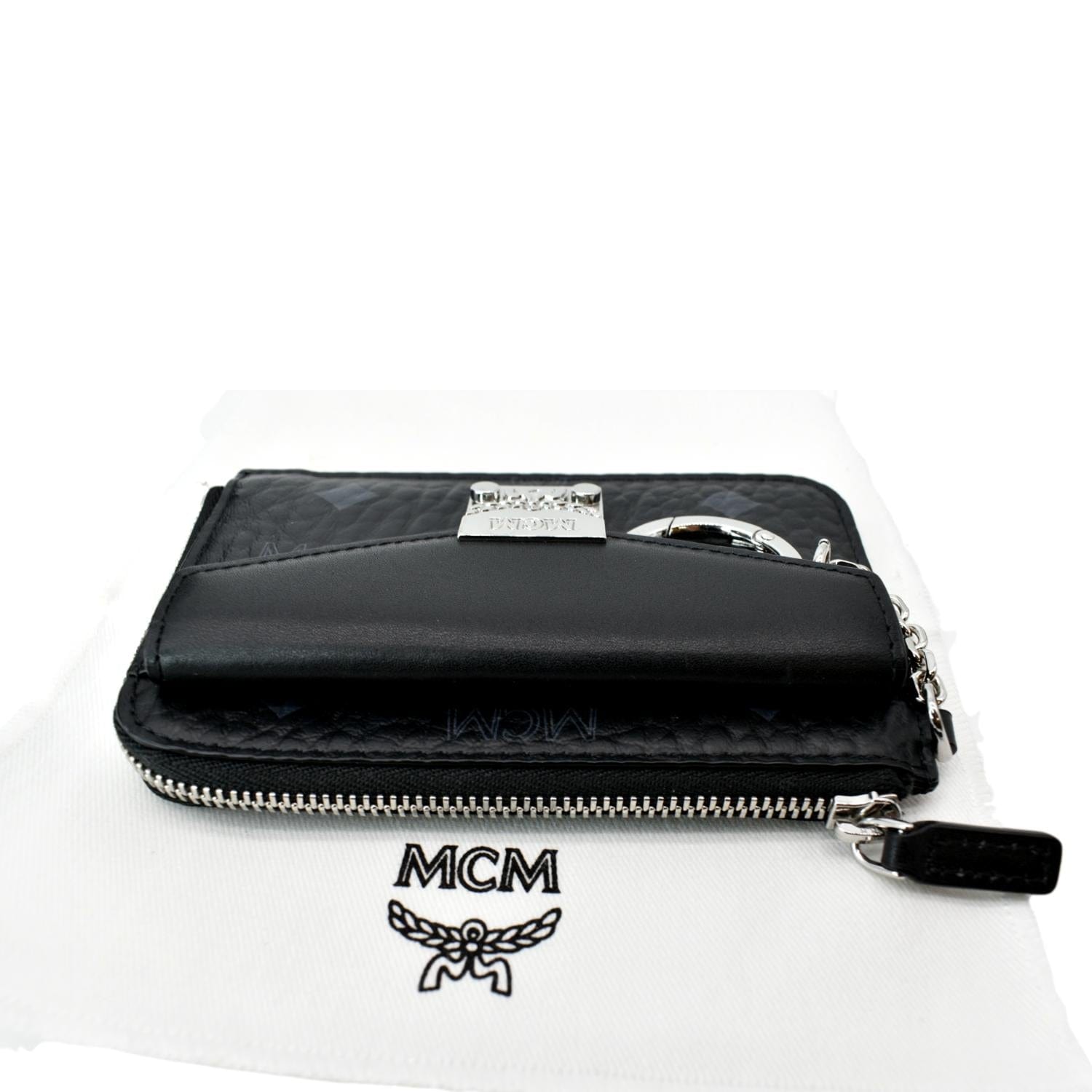 AUTH NWT $550 MCM Patricia Visetos Logo Coated Canvas Wallet On