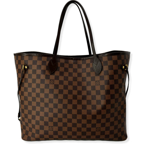 LOUIS VUITTON Neverfull GM Damier Ebene Tote Bag Brown - Hot Deals