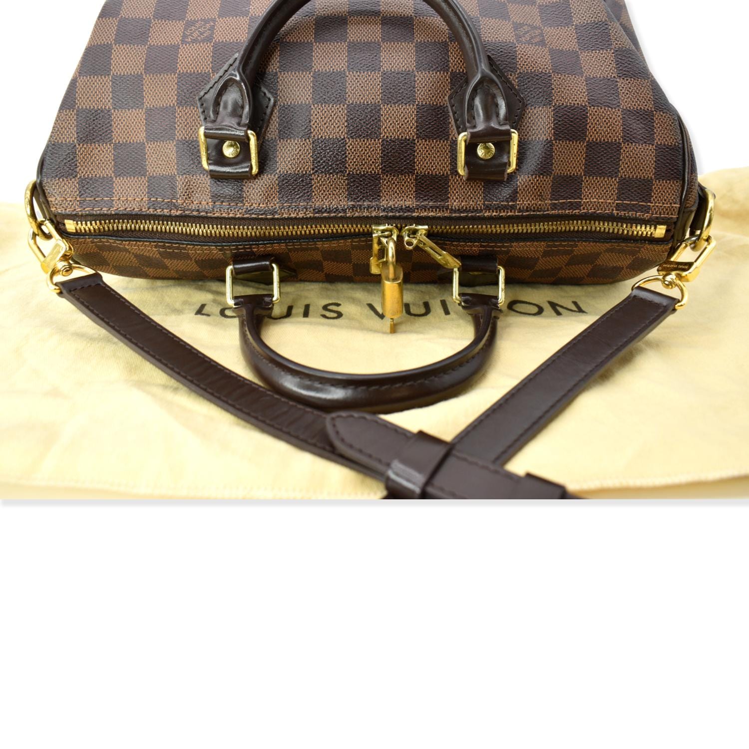 Authentic Louis Vuitton Damier Ebene Speedy 30 Handbag