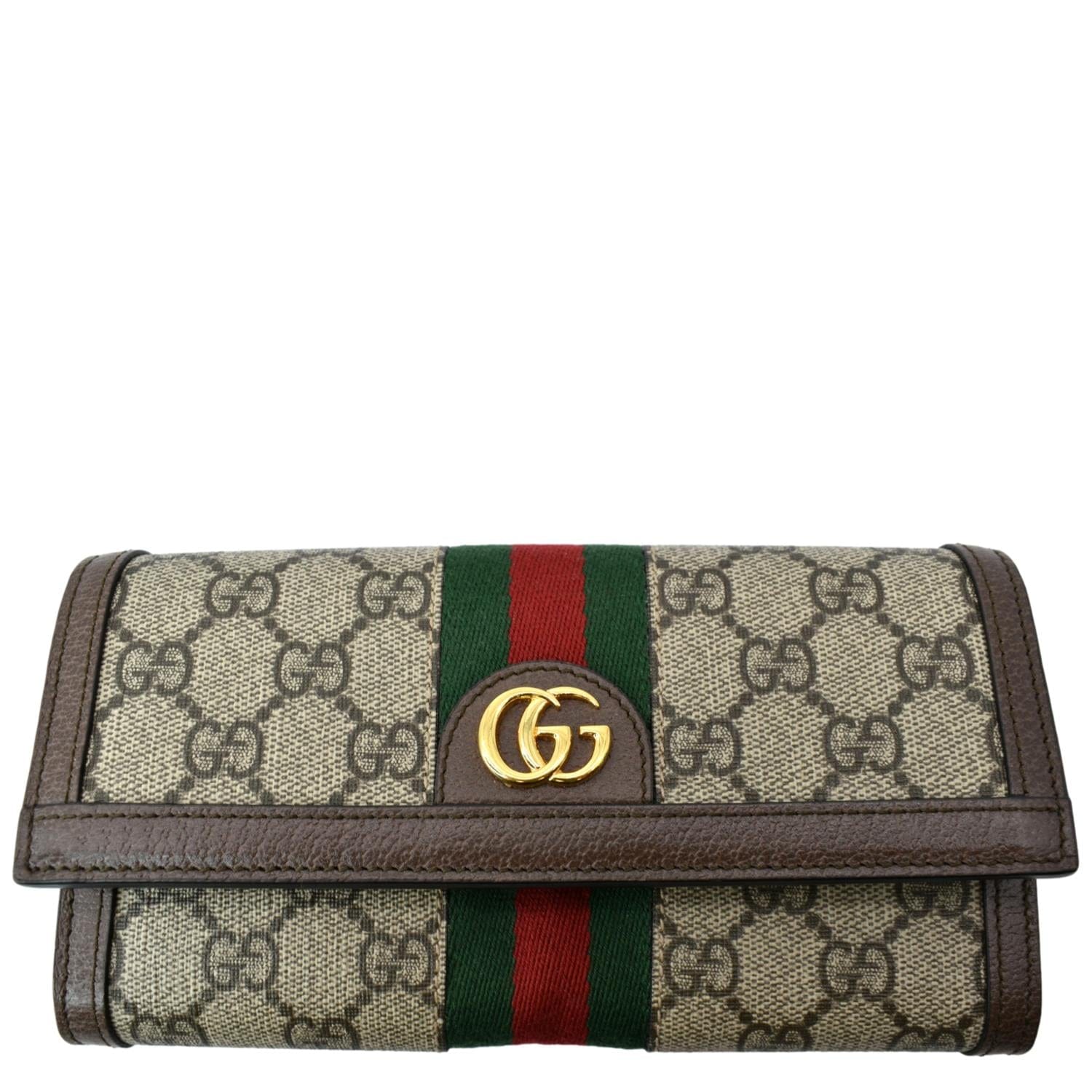 GUCCI Ophidia GG Continental Supreme Canvas Wallet Beige 523153