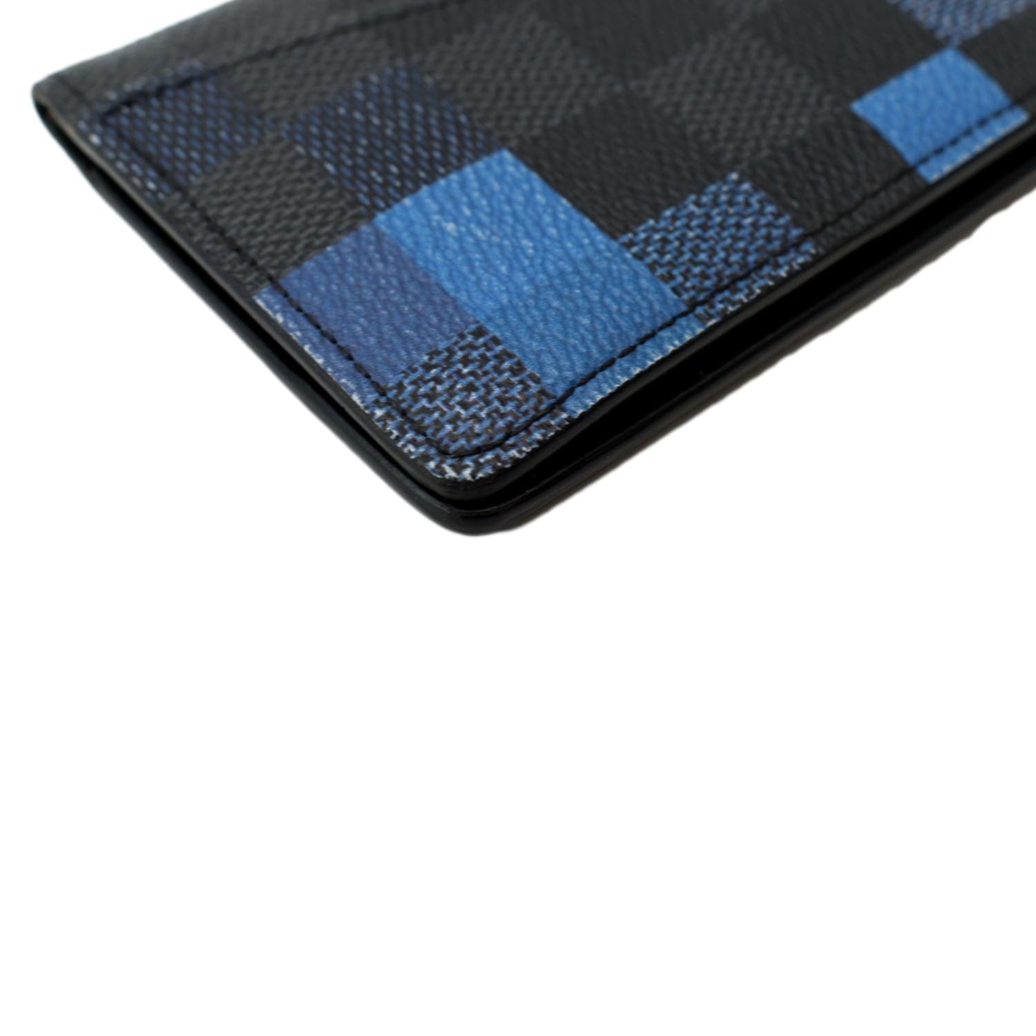 Louis Vuitton Pocket Organizer Damier Graphite Giant (3 Card Slot) Blue