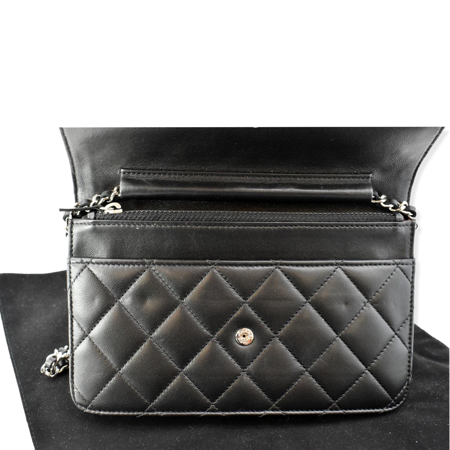 CHANEL Black Diamond Stitched Lambskin Wallet On Chain – JDEX Styles