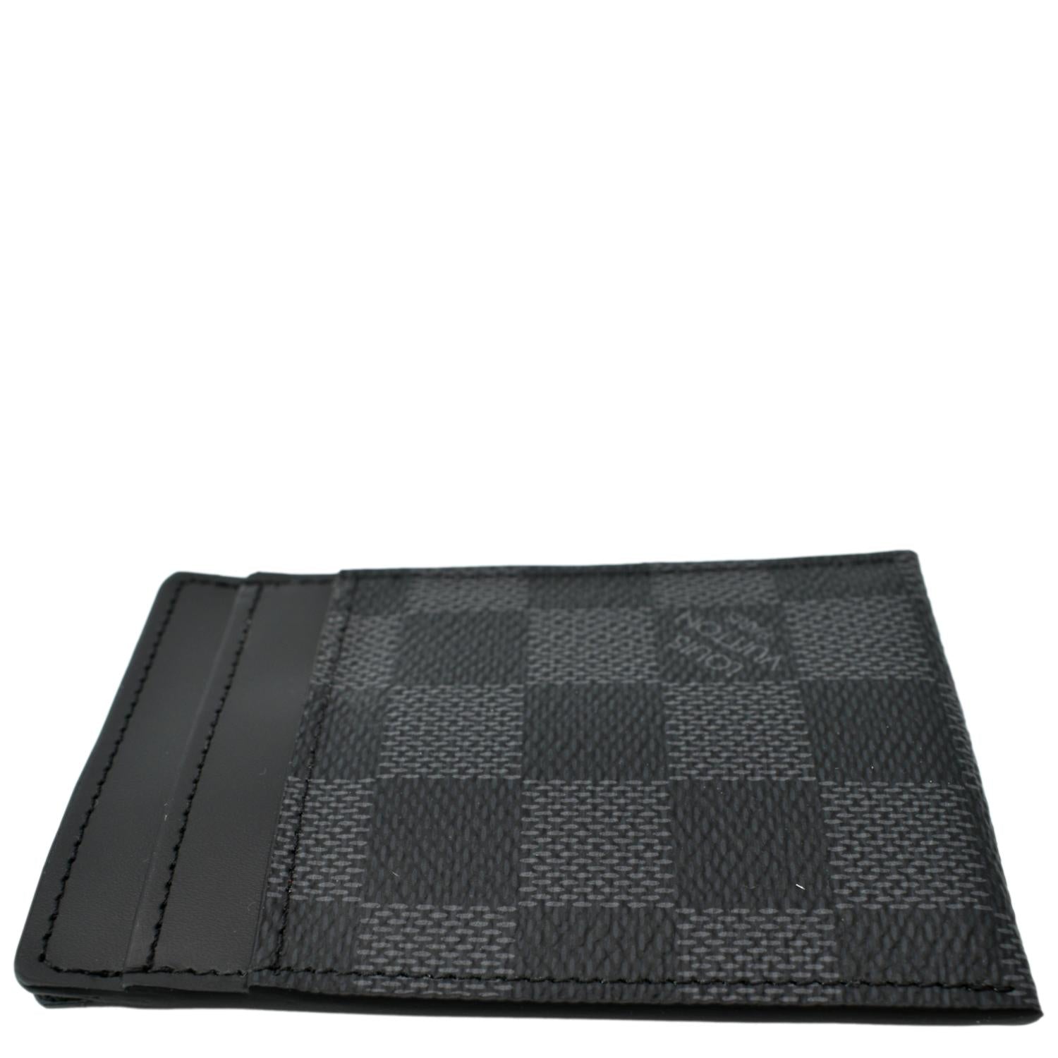 Pre-owned Louis Vuitton Damier Graphite Pince Card Holder In Black