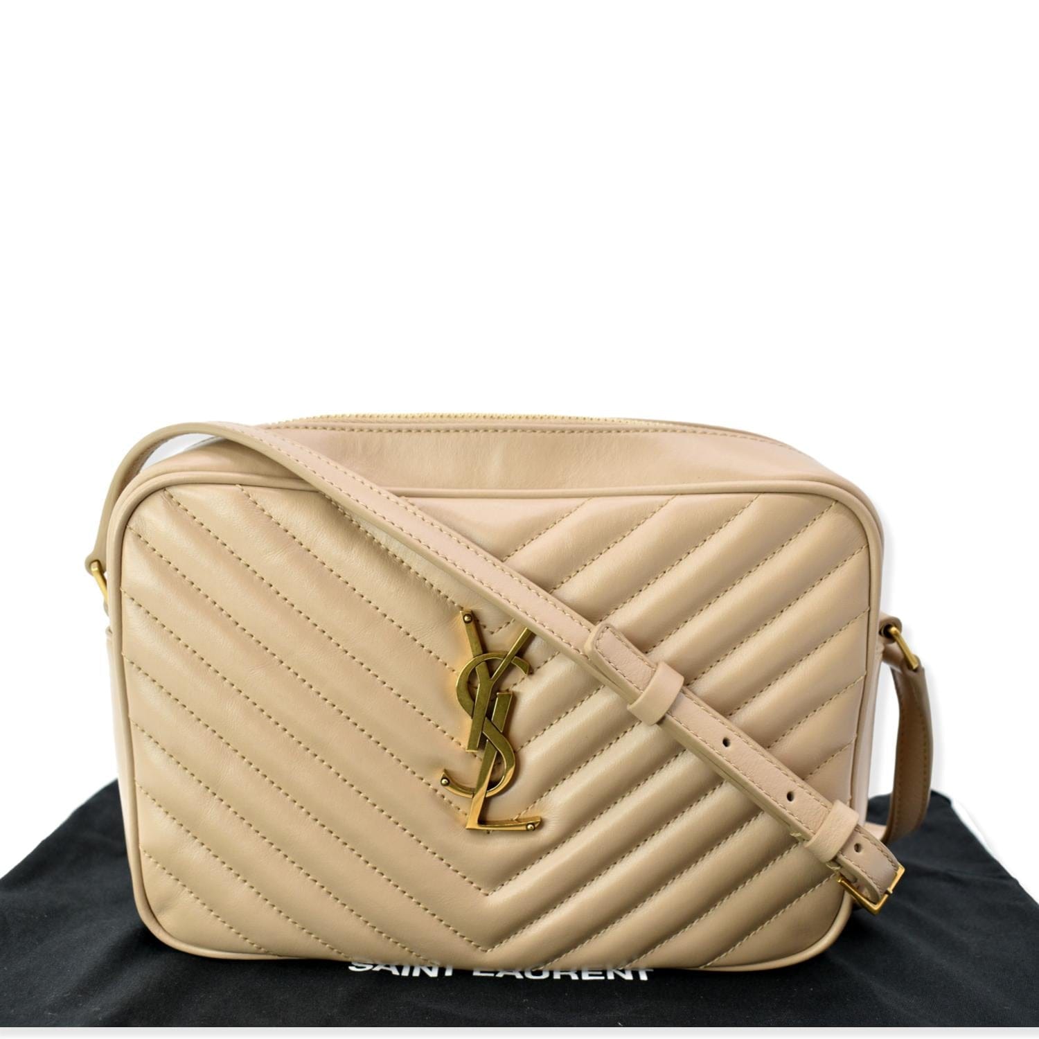 YVES SAINT LAURENT Leather Shopping Tote Bag Beige - 20% OFF