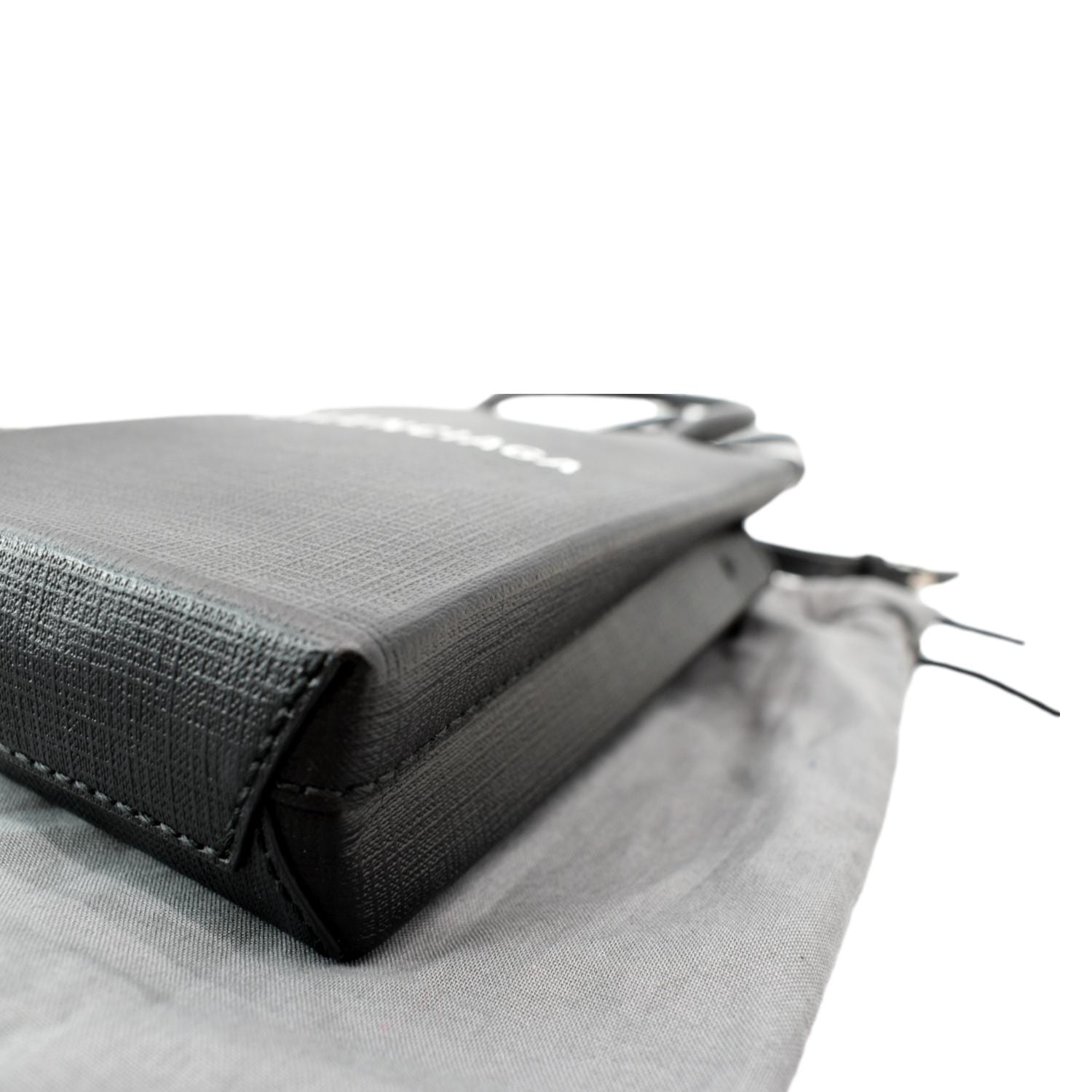 Shopping phone holder leather crossbody bag Balenciaga Black in Leather -  31524980