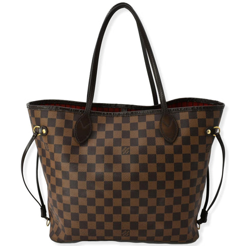 LOUIS VUITTON Neverfull MM Damier Ebene Shoulder Bag Brown