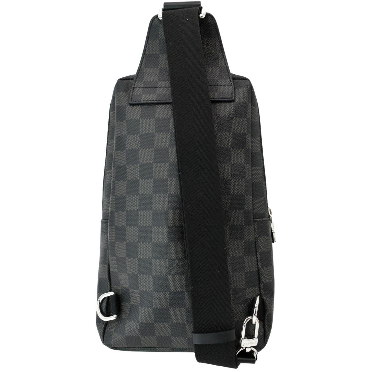 louis vuitton avenue sling bag men backpacks damier graphite LOUIS VUITTON Avenue Sling Damier Graphite Backpack Bag Black
