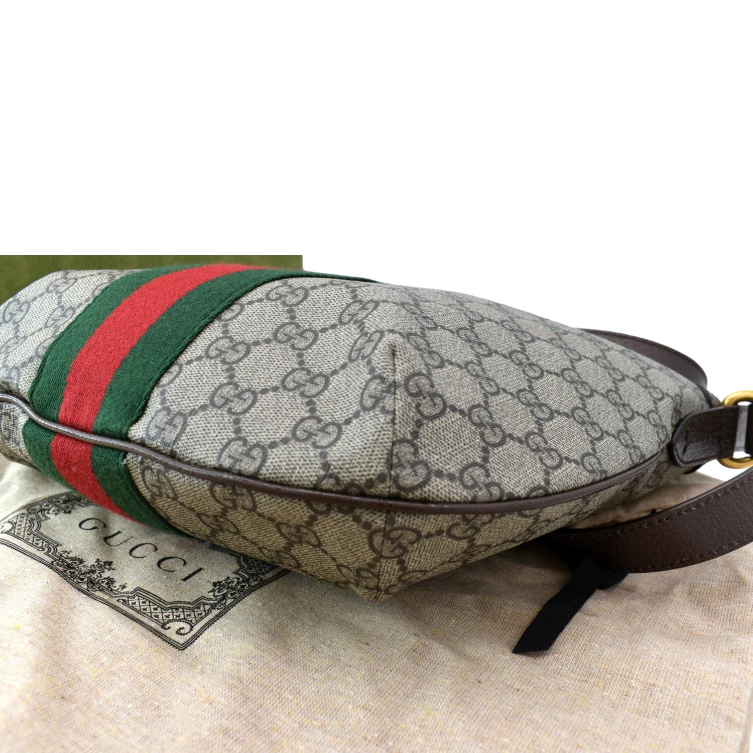 Beige Ophidia small GG-Supreme canvas shoulder bag, Gucci