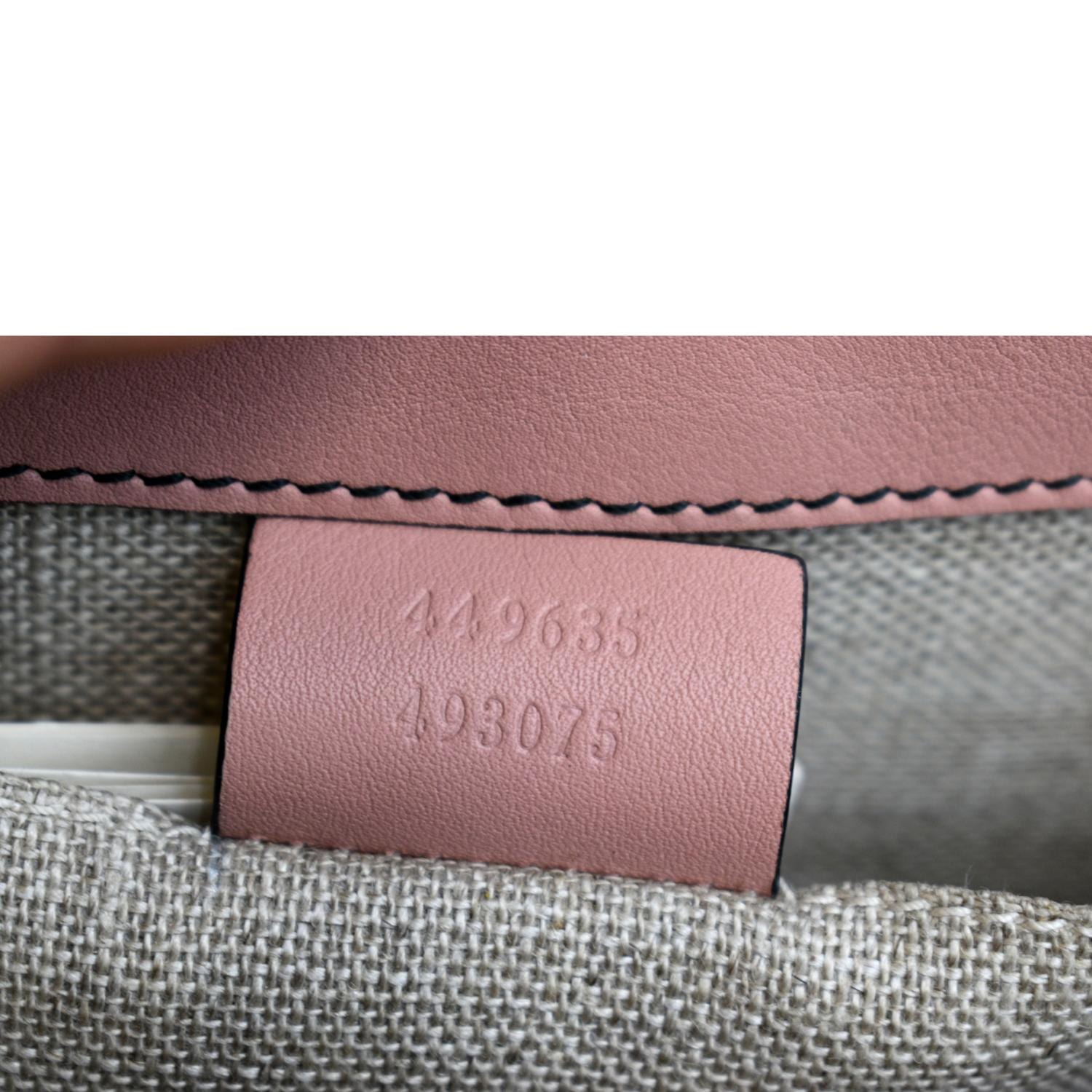 GUCCI Emily Medium GG Guccissima Leather Chain Shoulder Bag Light Pink