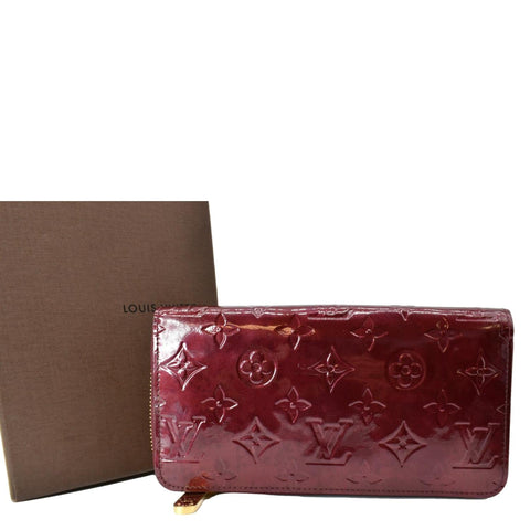 LOUIS VUITTON Monogram Vernis Zippy Wallet Amarante