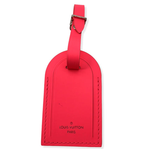 LOUIS VUITTON Leather Luggage Tag Hot Pink