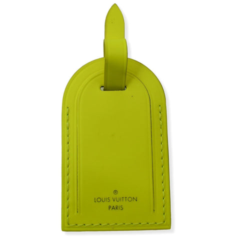 LOUIS VUITTON Leather Luggage Tag Neon Yellow