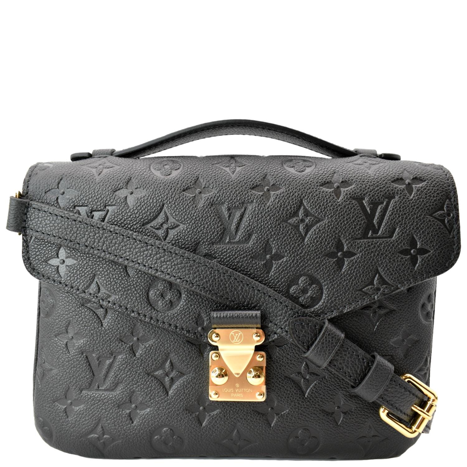 LOUIS VUITTON Metis Pochette Empreinte Leather Crossbody Bag Black