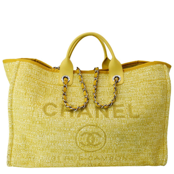 CHANEL Deauville Tweed Canvas Shopping Tote Bag Gold - 10% OFF