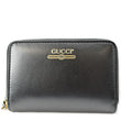 GUCCI Logo Leather Zip Around Card Case Wallet Black 547597