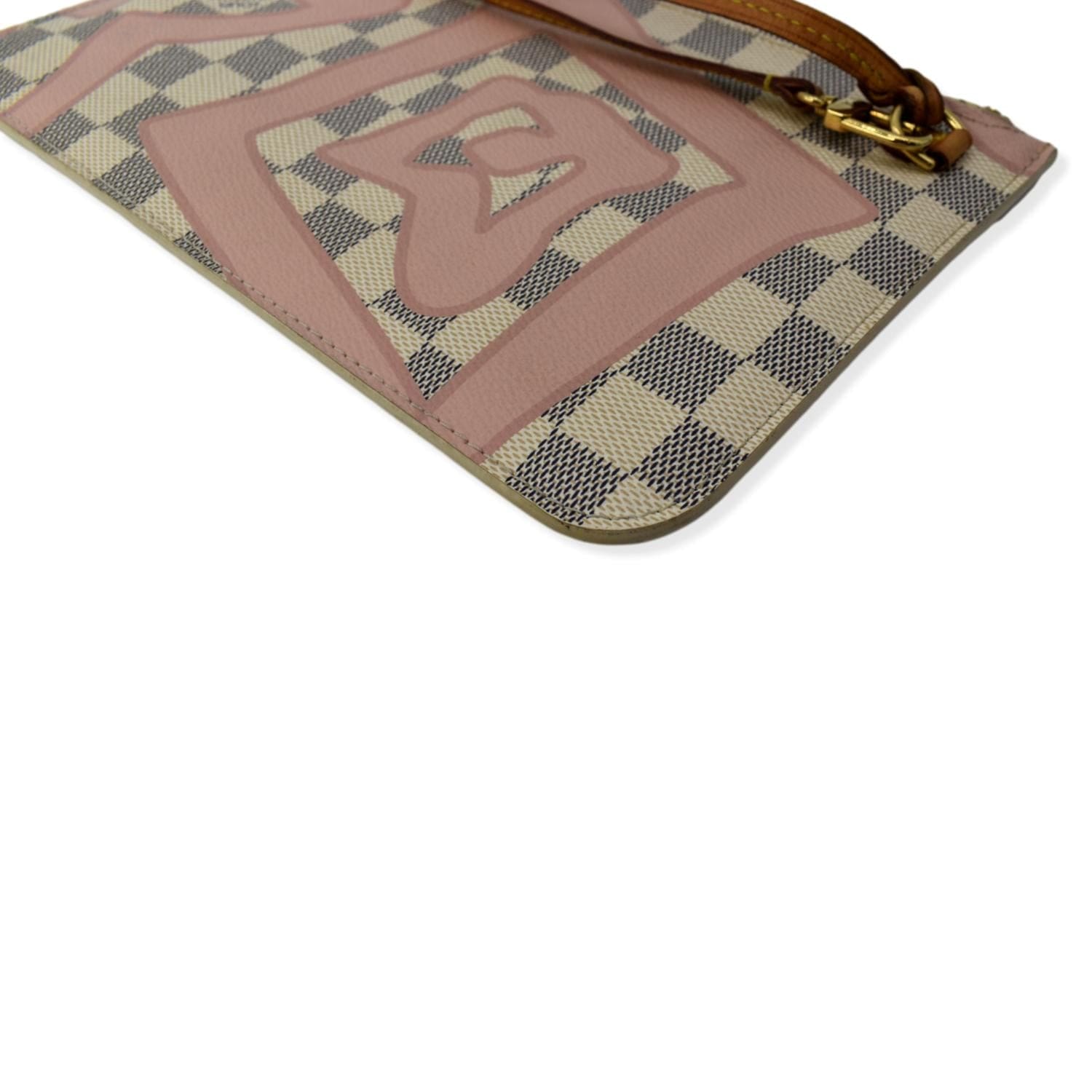 LOUIS VUITTON Tahitienne Pochette Wristlet Pouch Damier Azur Neverfull