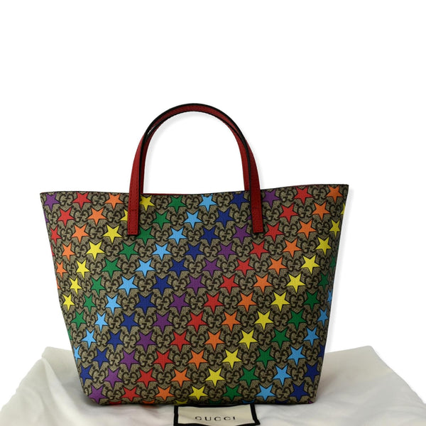 GUCCI Children's Rainbow Star Supreme Canvas Tote Bag Multicolor 410812