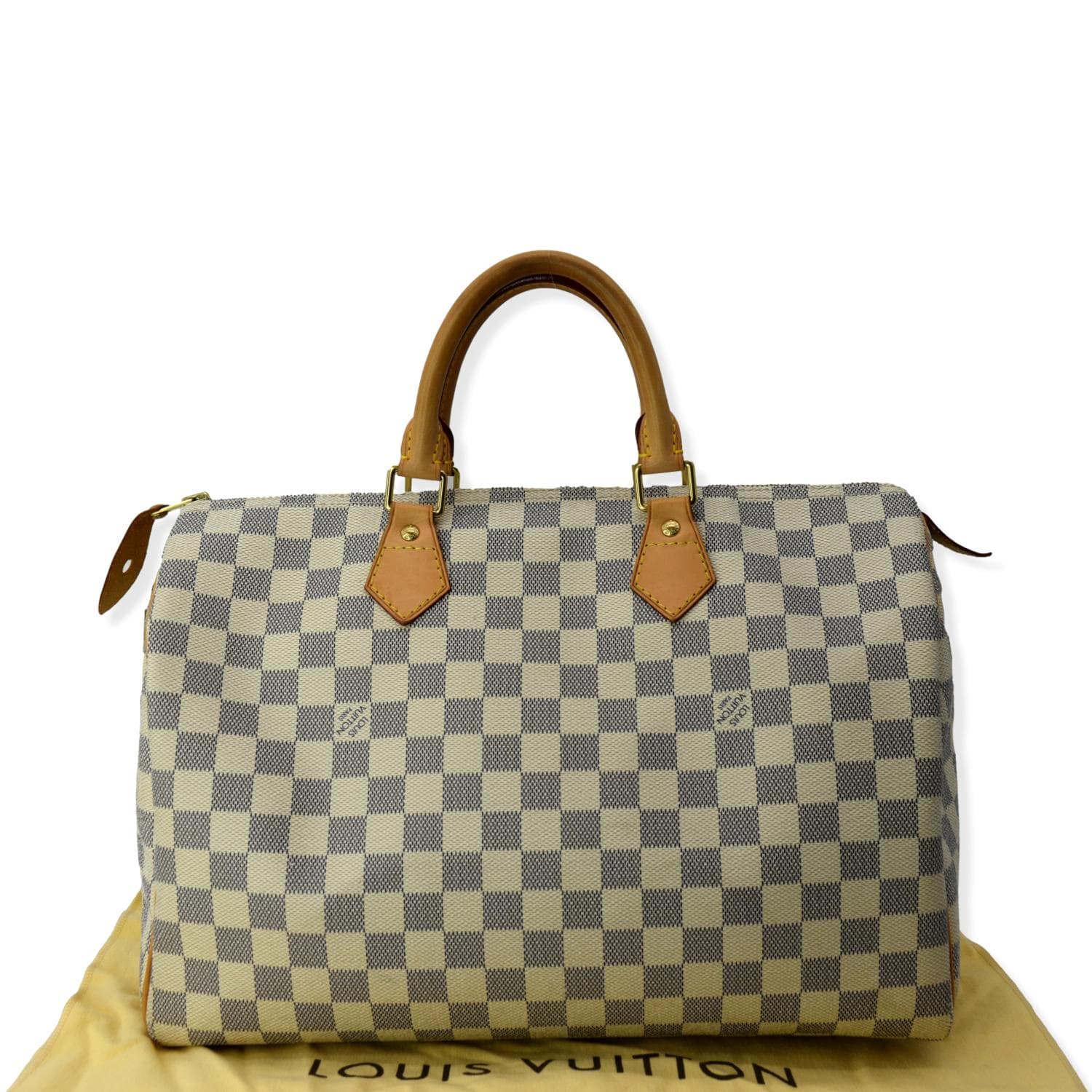 Louis Vuitton LV Speedy damier azur Beige Leather ref.237535