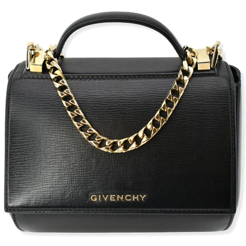 GIVENCHY Mini Pandora Box Calfskin Leather Chain Crossbody Bag Black