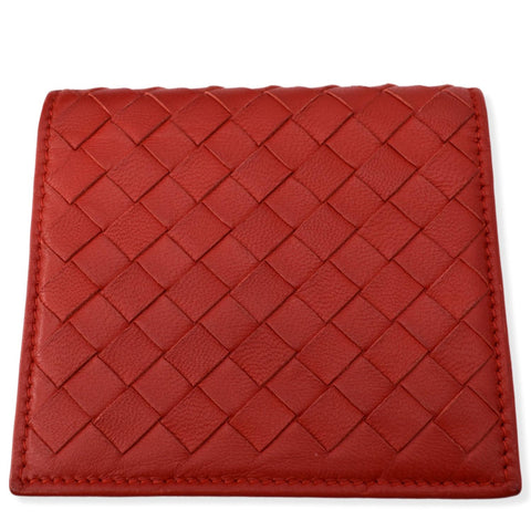 Bottega Veneta Intrecciato Leather Bifold Wallet Red | DDH