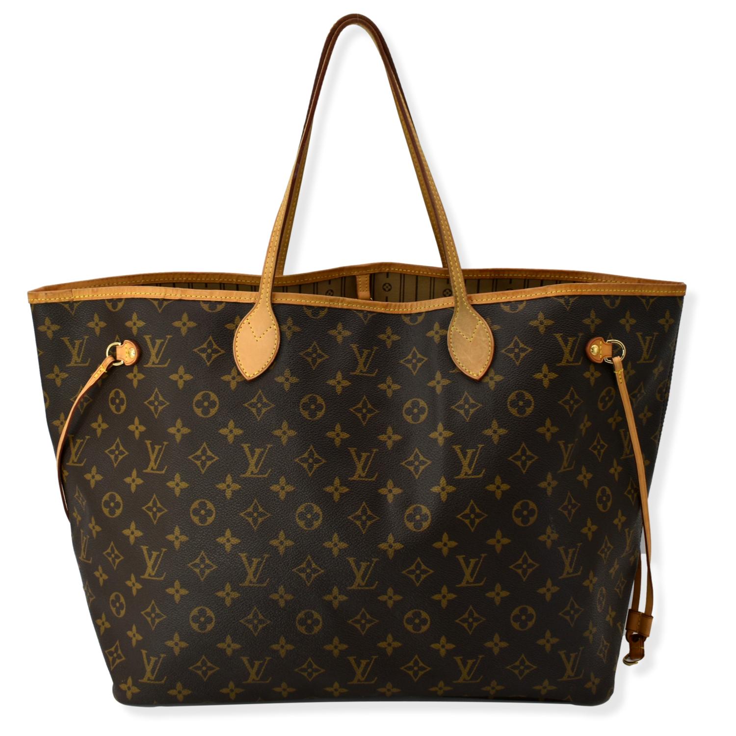 Louis+Vuitton+Neverfull+2Way+Tote+Brown+White+Canvas for sale online