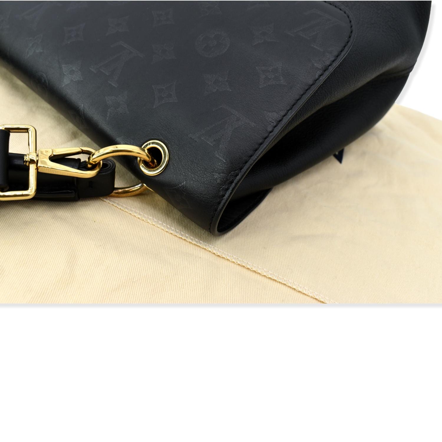 Louis Vuitton Black Monogram Canvas and Leather One Handle Flap MM
