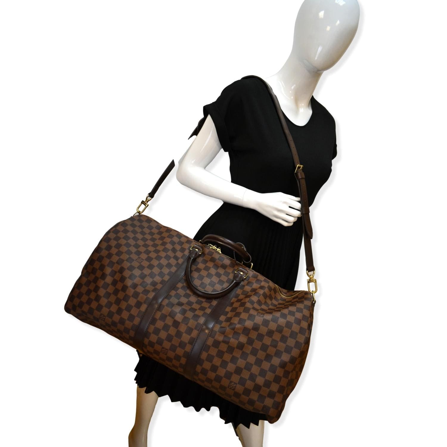 Louis Vuitton keepall bandouliere 55 in damier ebene – Lady