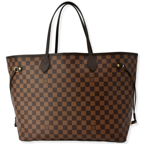 LOUIS VUITTON Neverfull GM Damier Ebene Tote Bag Brown
