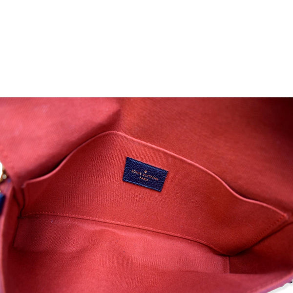 LOUIS VUITTON Felicie Monogram Empreinte Chain Pochette Crossbody Bag Blue