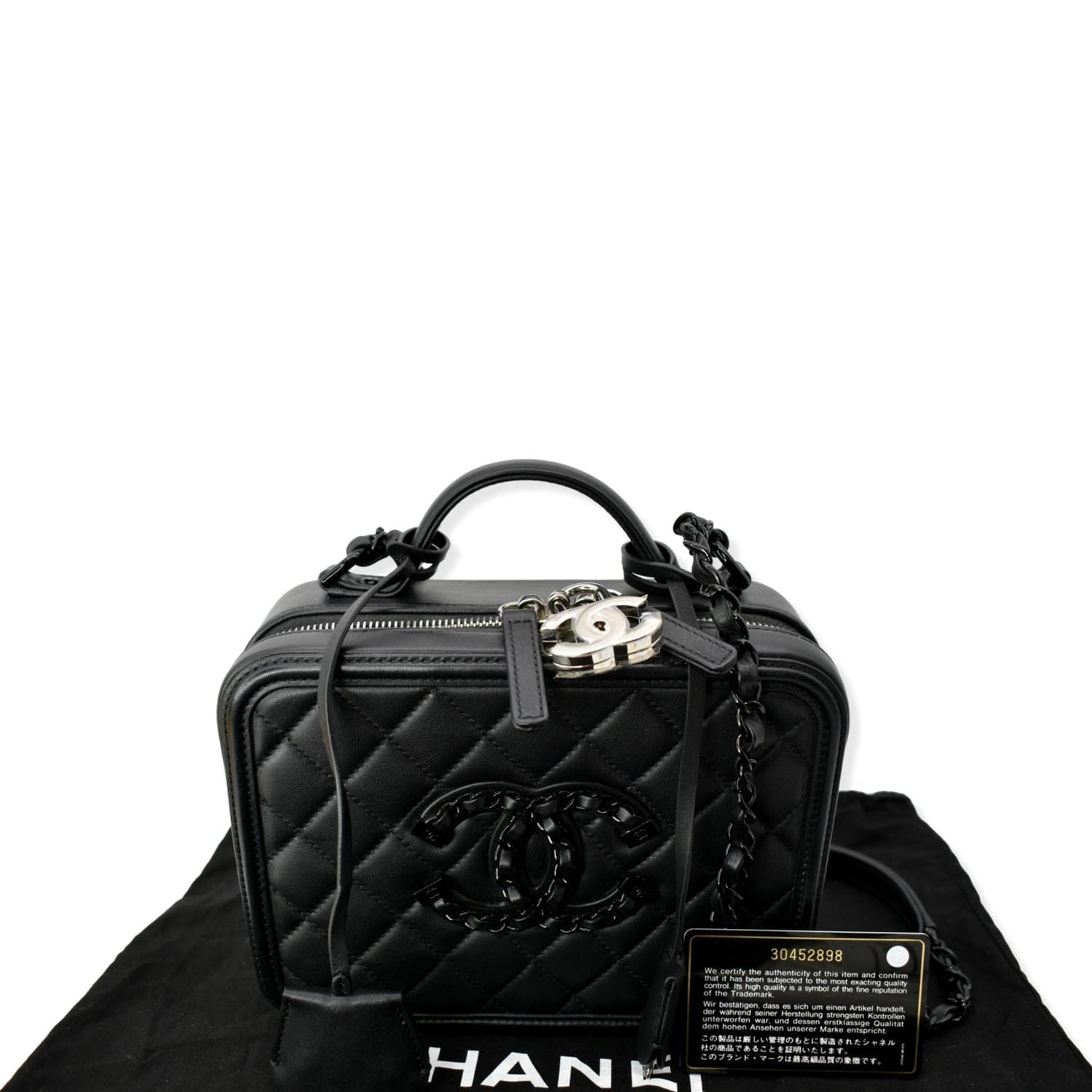 CHANEL Incognito CC Filigree Vanity Lambskin Shoulder Bag So Black