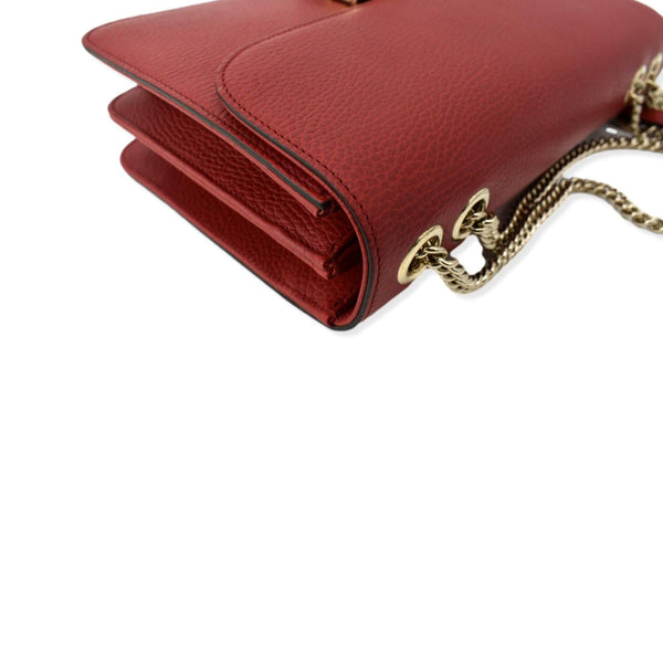 GUCCI Interlocking GG Calfskin Leather Crossbody Bag Red 510303