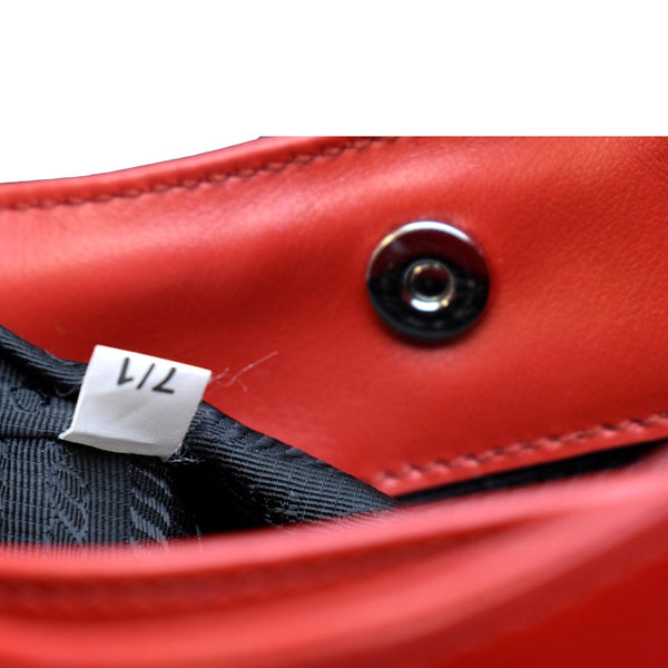 PRADA Cleo Brushed Leather Shoulder Bag Scarlet
