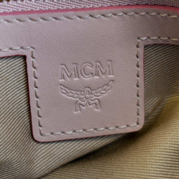 MCM Visetos Medium Canvas Crossbody Pouch Pink