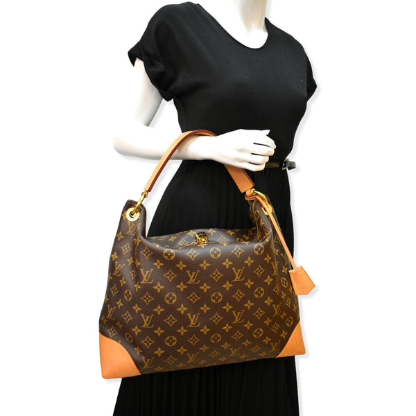 LOUIS VUITTON Berri MM Monogram Canvas Shoulder Bag Brown