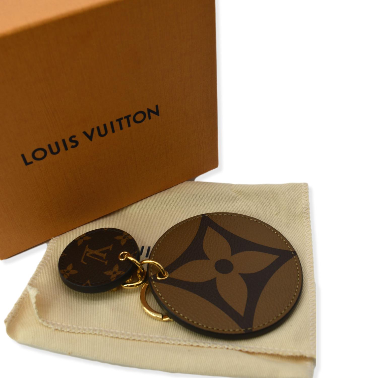 LOUIS VUITTON Calfskin Monogram Printed LV Fortune Cookie Bag Charm Key  Holder Brown 1294902