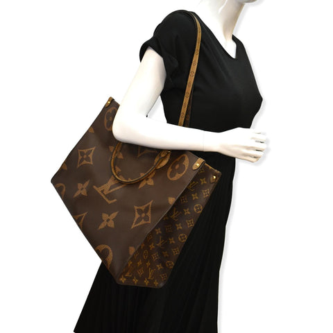 LOUIS VUITTON Onthego GM Giant Monogram Canvas Tote Shoulder Bag Brown - Hot Deals