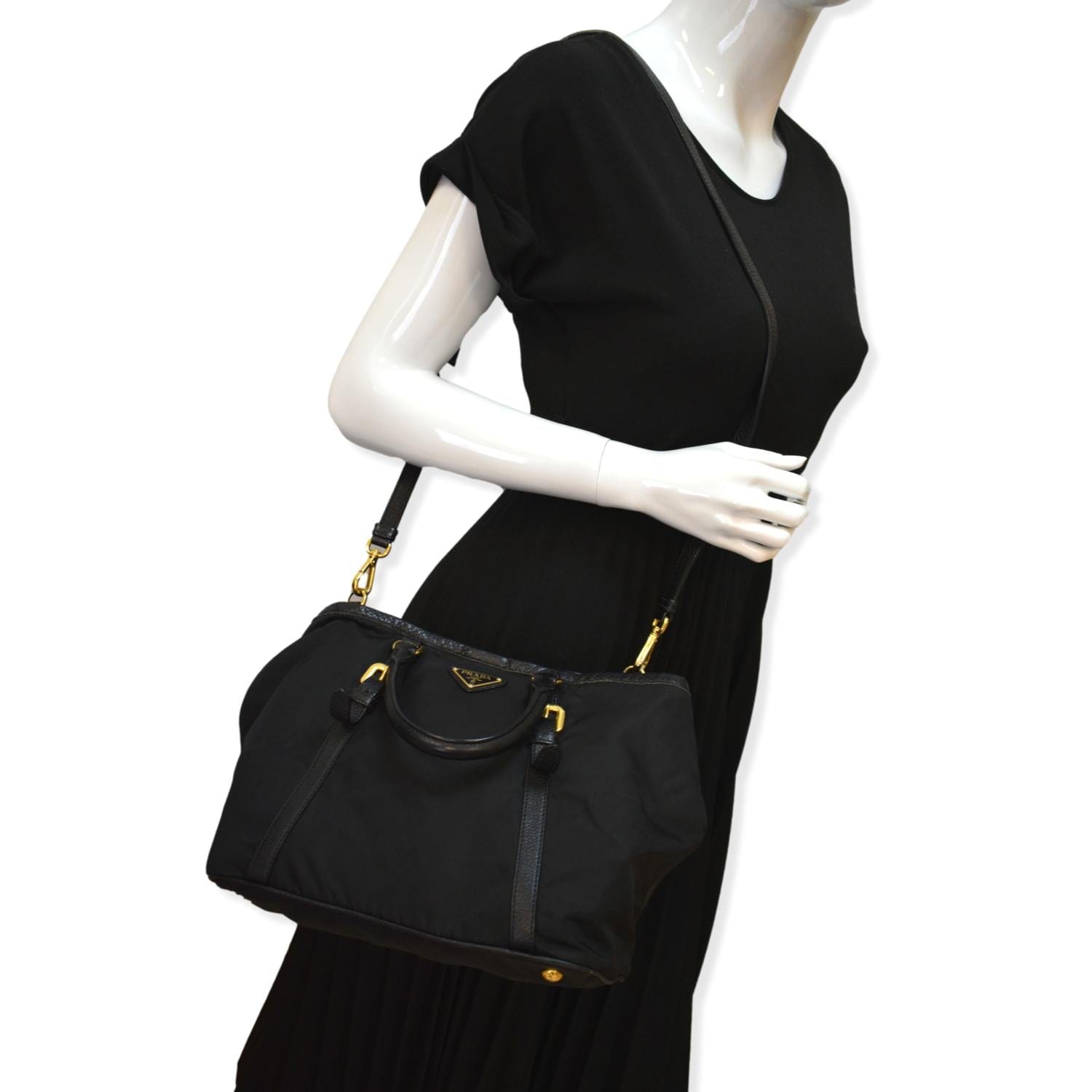 PRADA Tessuto Nylon & Leather Shoulder Bag