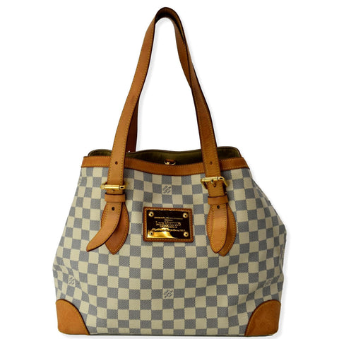 LOUIS VUITTON Hampstead MM Damier Azur Shoulder Bag White