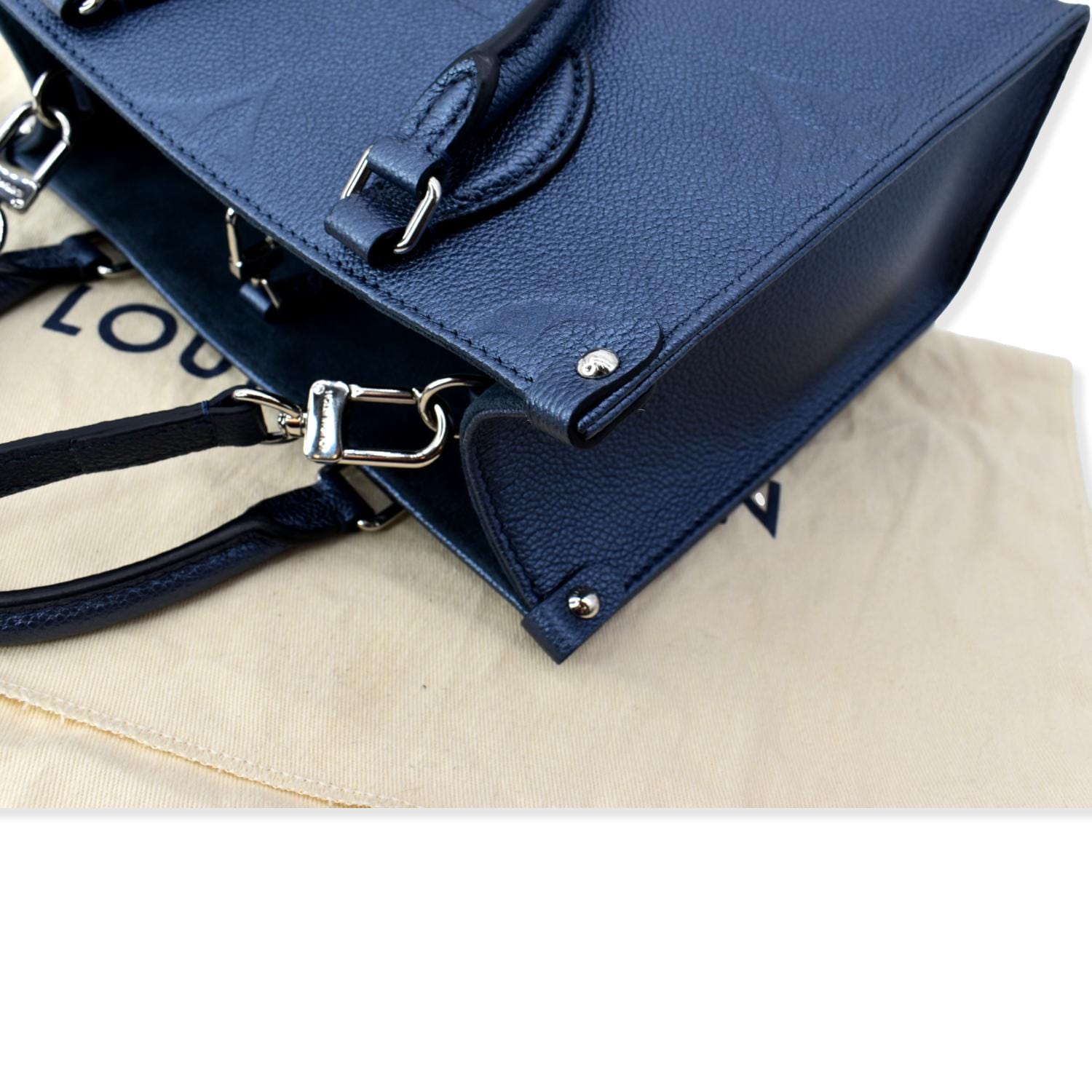 Louis Vuitton OnTheGo PM Tote Bag Navy Blue Monogram Empreinte