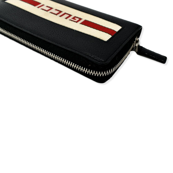 GUCCI Logo Zip Around Leather Wallet Black 408831